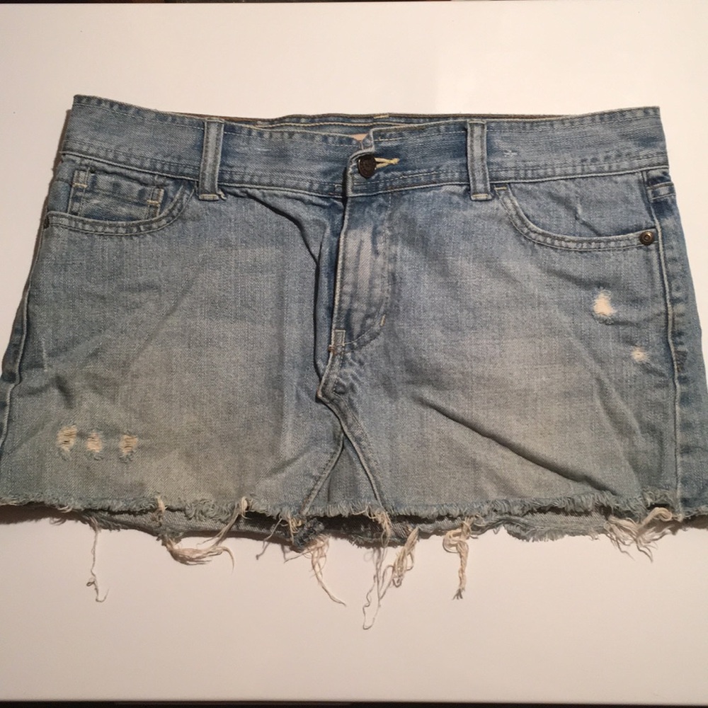 Hollister faded denim mini skirt